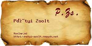 Pétyi Zsolt névjegykártya